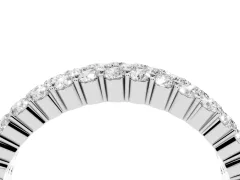 Round Diamond Checkerboard Pavé Promise Ring Set in Platinum with Round Pavé Accents