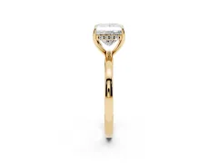 Princess Cut Diamond Solitaire Ring Set in Yellow gold with Plain Band and Prong Setting