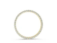 Round Cut Diamond Eternity Circle Pendant Set in Yellow gold with Prong-Set Stones