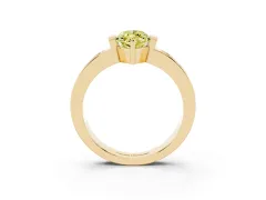 Fancy Yellow Marquise Cut Diamond Channel-Set Band Ring Set in Yellow gold with Bezel Prong Setting