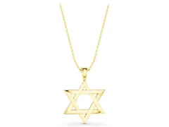 Star of David Pendant Set in Yellow gold with Interlocking Triangles