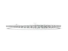 Round Diamond Four-Prong Tennis Bracelet Set in Silver