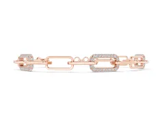Round Diamond Pavé Link Bracelet Set in Rose gold with Four-Prong Setting
