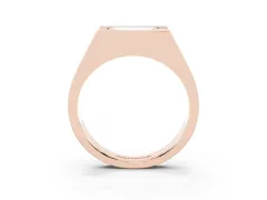 Baguette Diamond Geometric Solitaire Ring Set in Rose gold with Open Sides