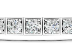 Round Diamond Channel Set Tennis Bracelet Set in Silver with Four-Prong Setting