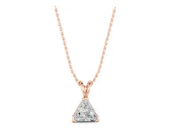 Trillion Diamond Pendant Set in Rose gold with Bezel Setting
