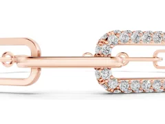 Round Diamond Pavé Link Bracelet Set in Rose gold with Four-Prong Setting