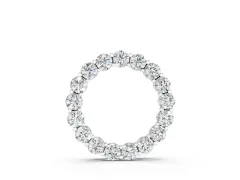 Round Diamond Circle Pendant Set in White gold with Individually Prong-Set Stones