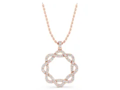 Round Diamond Pavé Infinity Pendant Set in Rose gold with Prong Setting