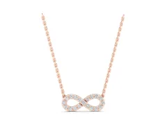 Infinity Pendant Set in Rose gold with Round Cut Pavé Diamonds