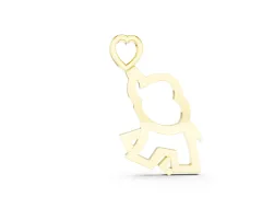 Elephant Heart Pendant Set in Yellow gold with Polished Finish
