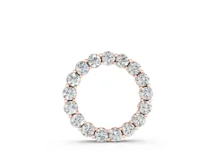 Round Diamond Circle Pendant Set in Rose gold with Prong-Set Stone Ring