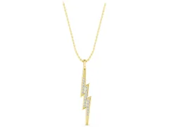 Pavé Lightning Bolt Pendant Set in Yellow gold with Round Cut Stones