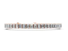 Emerald Cut Diamond Tennis Bracelet Set in Rose gold with Four-Prong Setting