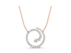 Round Diamond Spiral Pendant Set in Rose gold with Prong-Set Stones