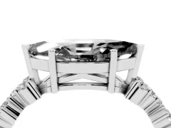 Fancy Black Marquise Cut Diamond Ring Set in White gold with Scattered Round Accents