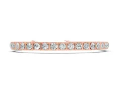 Round Diamond Channel Set Tennis Bracelet Set in Rose gold with Four-Prong Setting