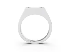 Baguette Diamond Geometric Solitaire Ring Set in White gold with Open Sides