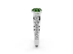 Fancy Green Heart Cut Diamond Pavé Engagement Ring Set in White gold with Prong Setting