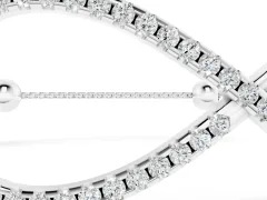 Round Diamond Pavé Infinity Chain Bracelet Set in Silver with Bezel Setting
