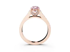 Fancy Pink Pear Cut Diamond Solitaire Pavé Engagement Ring Set in Rose gold with Prong Setting