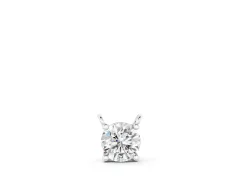 Round Solitaire Pendant Set in Silver with Four-Prong Basket Setting