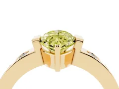 Fancy Yellow Marquise Cut Diamond Channel-Set Band Ring Set in Yellow gold with Bezel Prong Setting