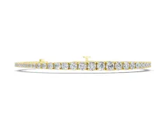 Round Diamond Four-Prong Tennis Bracelet Set in Yellow gold