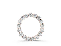 Round Diamond Circle Pendant Set in Rose gold with Individually Prong-Set Stones