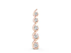 Round Diamond S-Curve Pendant Set in Rose gold with Five Prong-Set Stones