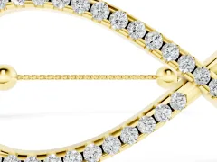 Round Diamond Pavé Infinity Chain Bracelet Set in Yellow gold with Bezel Setting