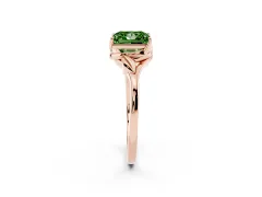 Fancy Green Princess Cut Diamond Solitaire Ring Set in Rose gold with Polished Twist Band