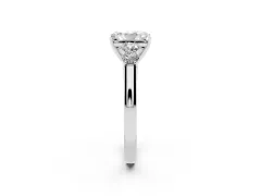 Radiant Cut Diamond Five-Stone Prong Set Band Ring Set in Platinum with Polished Band