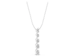 Round Diamond S-Curve Pendant Set in Silver with Five Prong-Set Stones