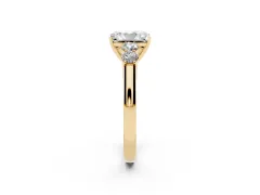 Radiant Cut Diamond Five-Stone Prong Set Band Ring Set in Yellow gold with Polished Band