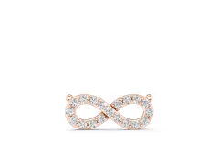 Infinity Pendant Set in Rose gold with Round Diamond Pavé Loop