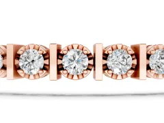 Round Diamond Channel Set Tennis Bracelet Set in Rose gold with Prong Setting