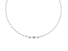 Marquise Diamond Riviera Necklace Set in White gold with Flowing Stone Pattern