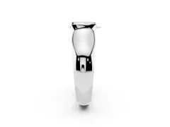 Pear Cut Diamond Bezel Solitaire Ring Set in Silver with Wide Band