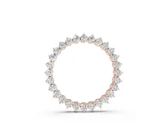 Round Diamond Halo Pendant Set in Rose gold with Prong-Set Circle