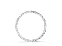 Round Cut Diamond Eternity Circle Pendant Set in Silver with Prong-Set Stones