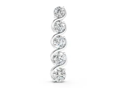 Round Diamond Swirl Pendant Set in Silver with Prong-Set Stones