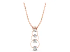 Round Diamond Cascading Circle Pendant Set in Rose gold with Four-Prong Setting