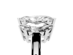 Marquise Cut Diamond Three-Stone Ring Set in White gold with Channel-Set Band and Prong Settings