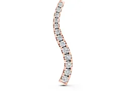 Curved Diamond Pendant Set in Rose gold with Prong-Set Round Stones
