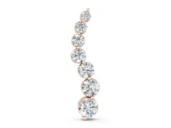 Graduated Round Diamond Pendant Set in Rose gold with Curved Prong-Set Row