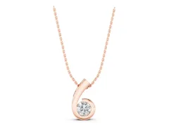 Round Diamond Swirl Pendant Set in Rose gold with Bezel Setting