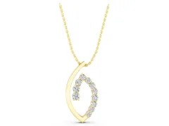 Marquise-Shape Pendant Set in Yellow gold with Prong-Set Round Diamonds