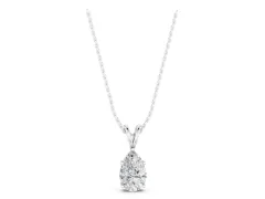 Pear Cut Solitaire Pendant Set in Silver with Three-Prong Setting
