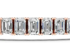 Emerald Cut Diamond Tennis Bracelet Set in Rose gold with Four-Prong Setting
